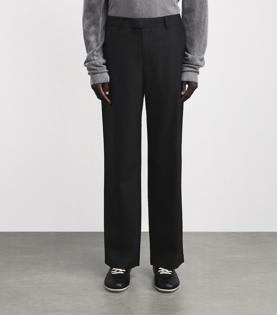 Straight Tailored Trousers JET BLACK Image 3
