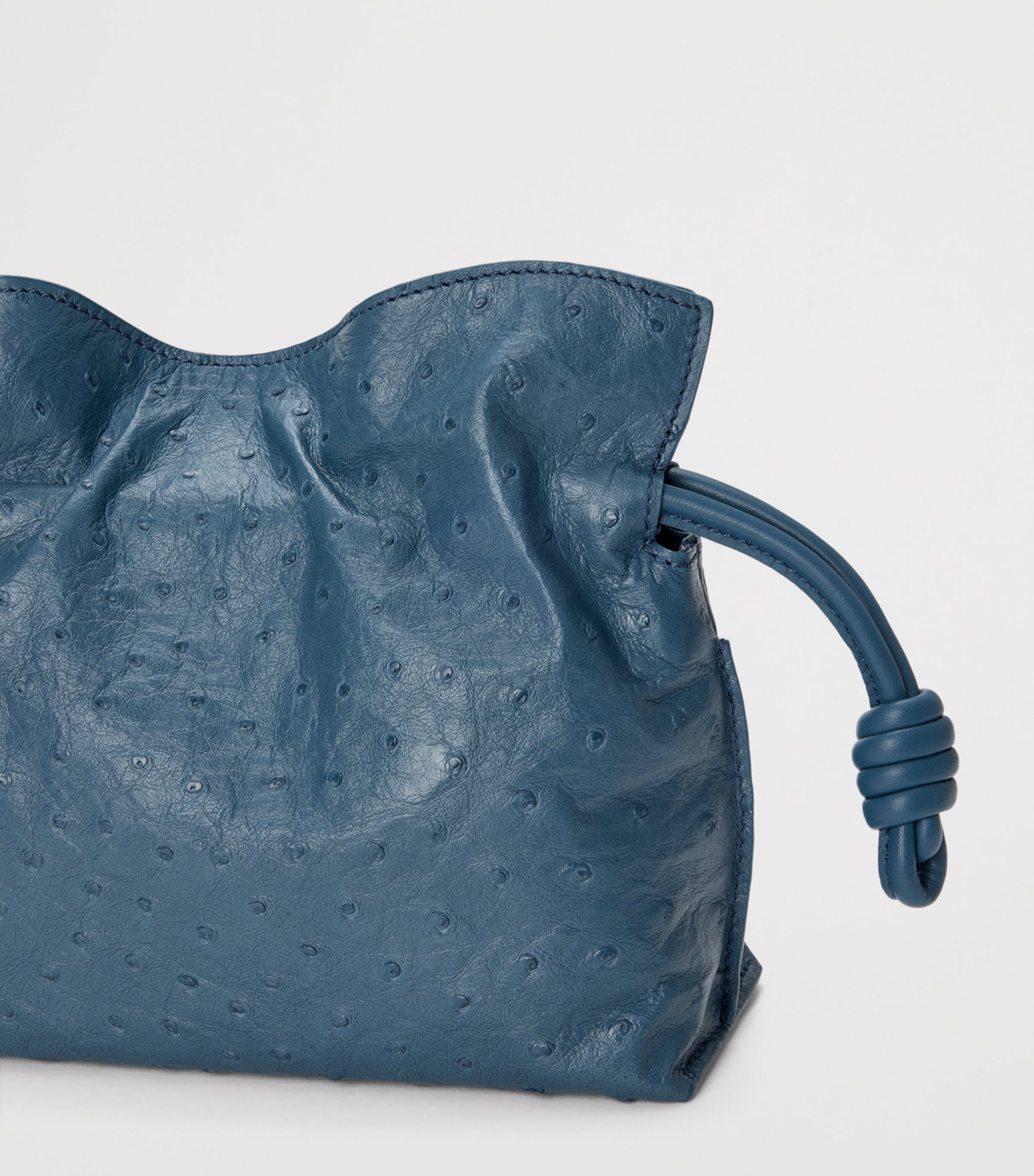 Mini Leather Flamenco Clutch Bag DENIM Image 6