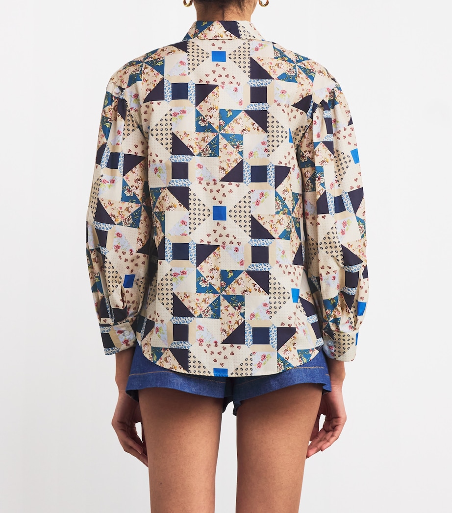 Cotton Patchwork Shirt BEIGE Image 4