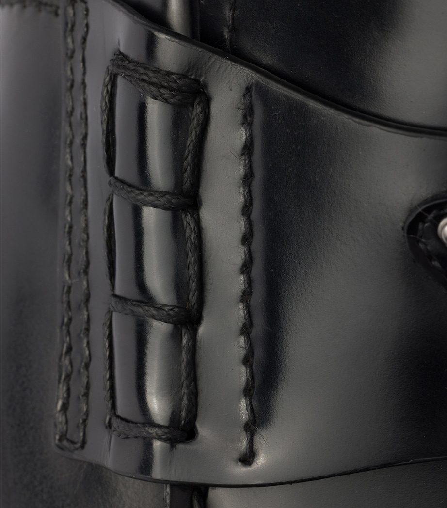 Prada Brushed Leather Loafers Black Image 6