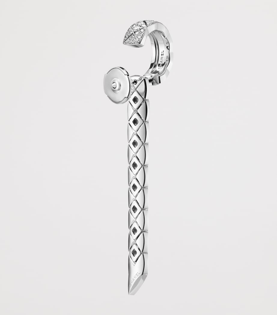 CHANEL White Gold and Diamond Coco Crush Supple Drop Earrings White Gold Image 5