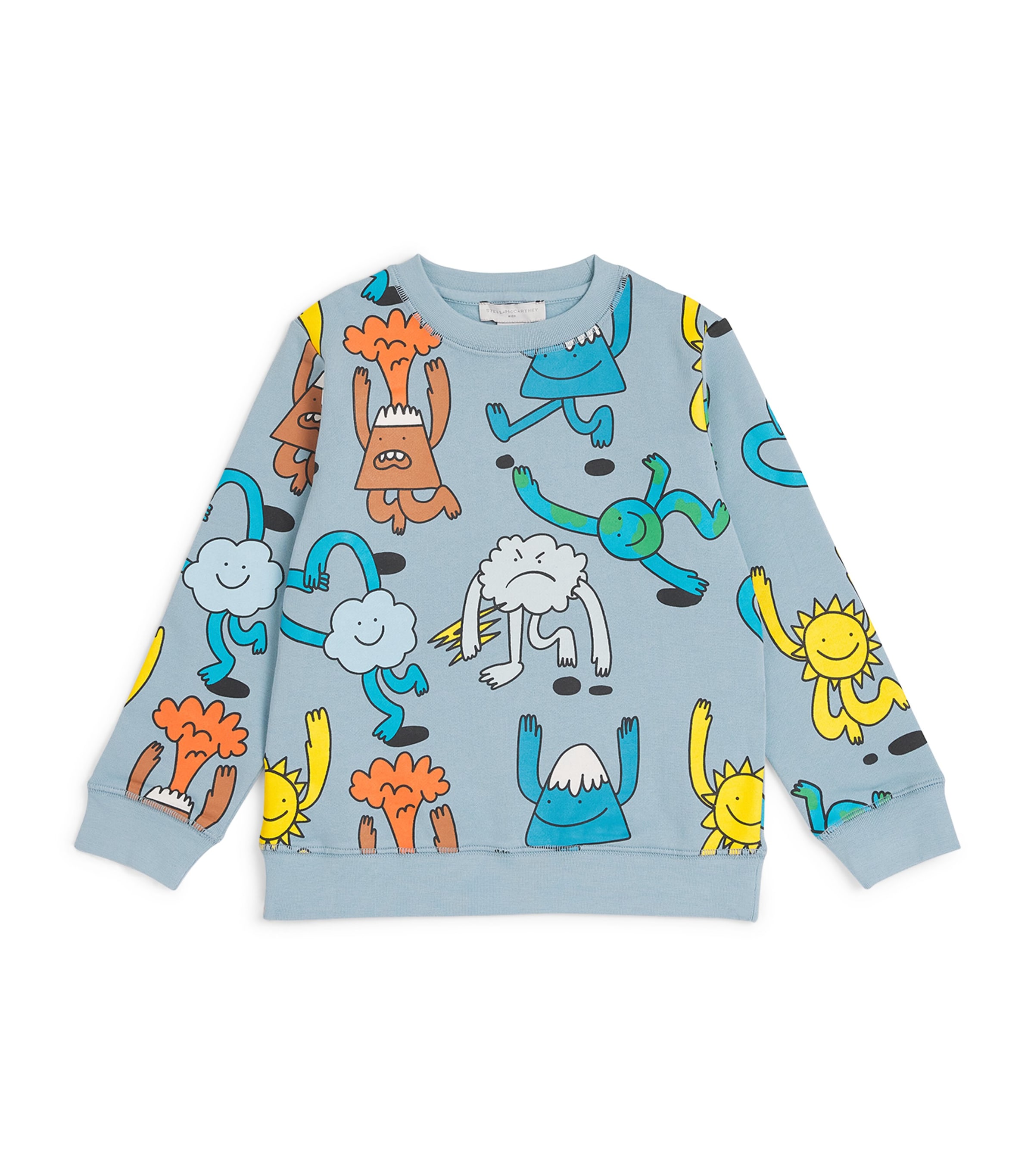 Stella Mccartney Cotton Graphic Sweatshirt In Blue