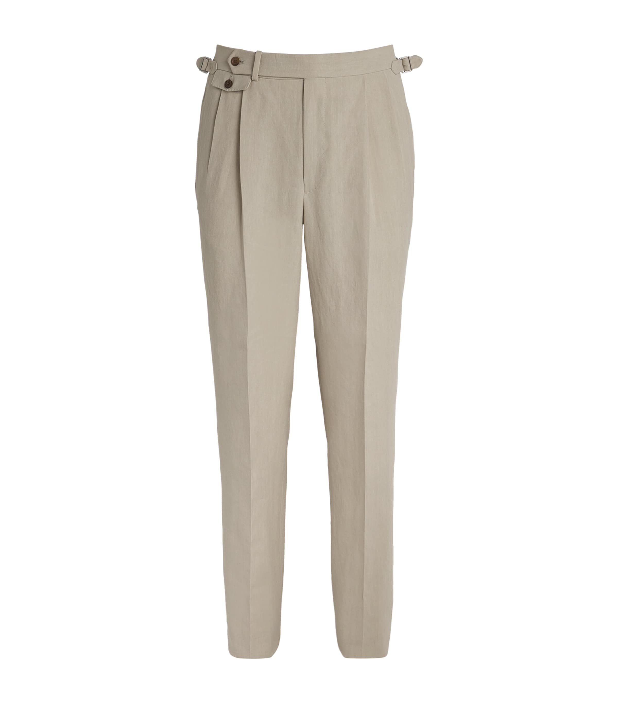 DUNHILL LINEN PLEATED TAILORED TROUSERS