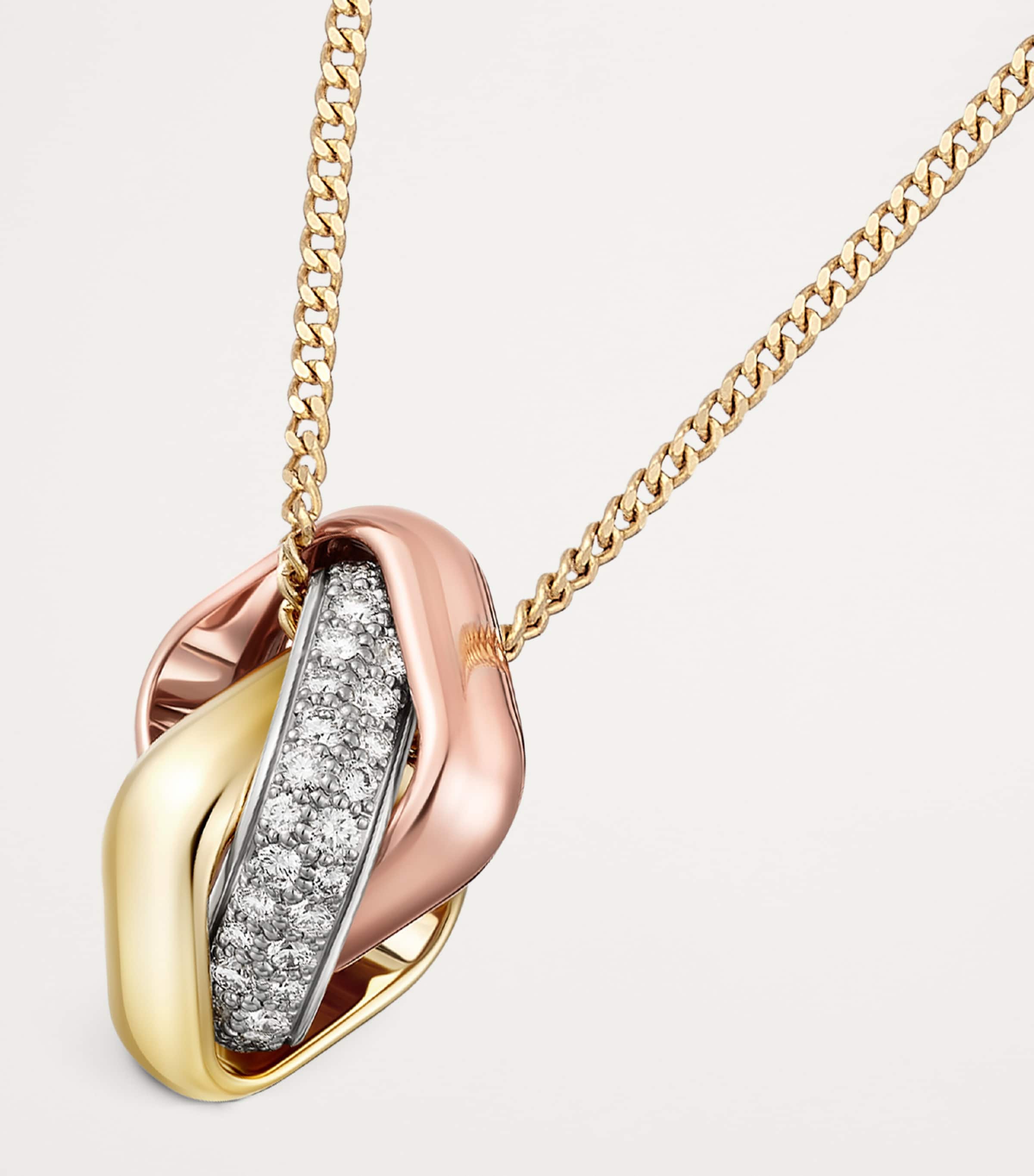 Gold and Diamond Trinity Necklace MULTI Image 7
