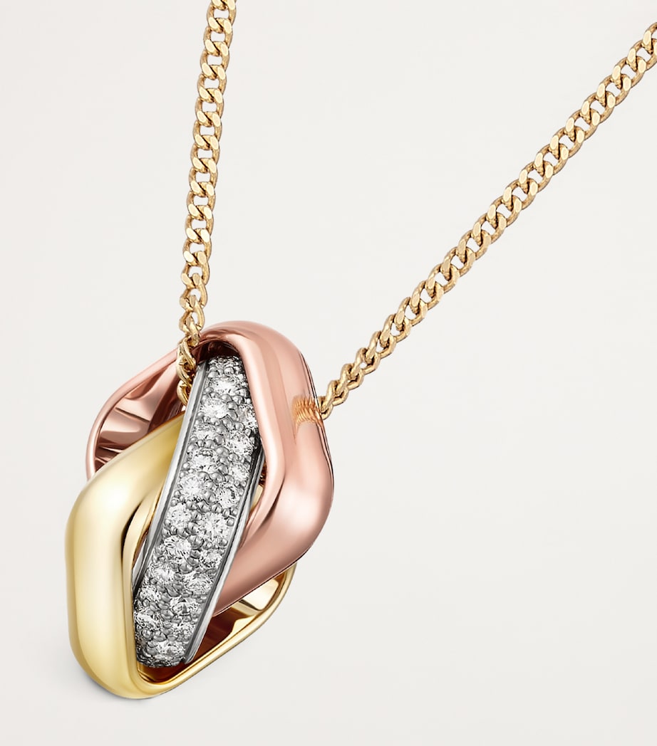 Gold and Diamond Trinity Necklace MULTI Image 7