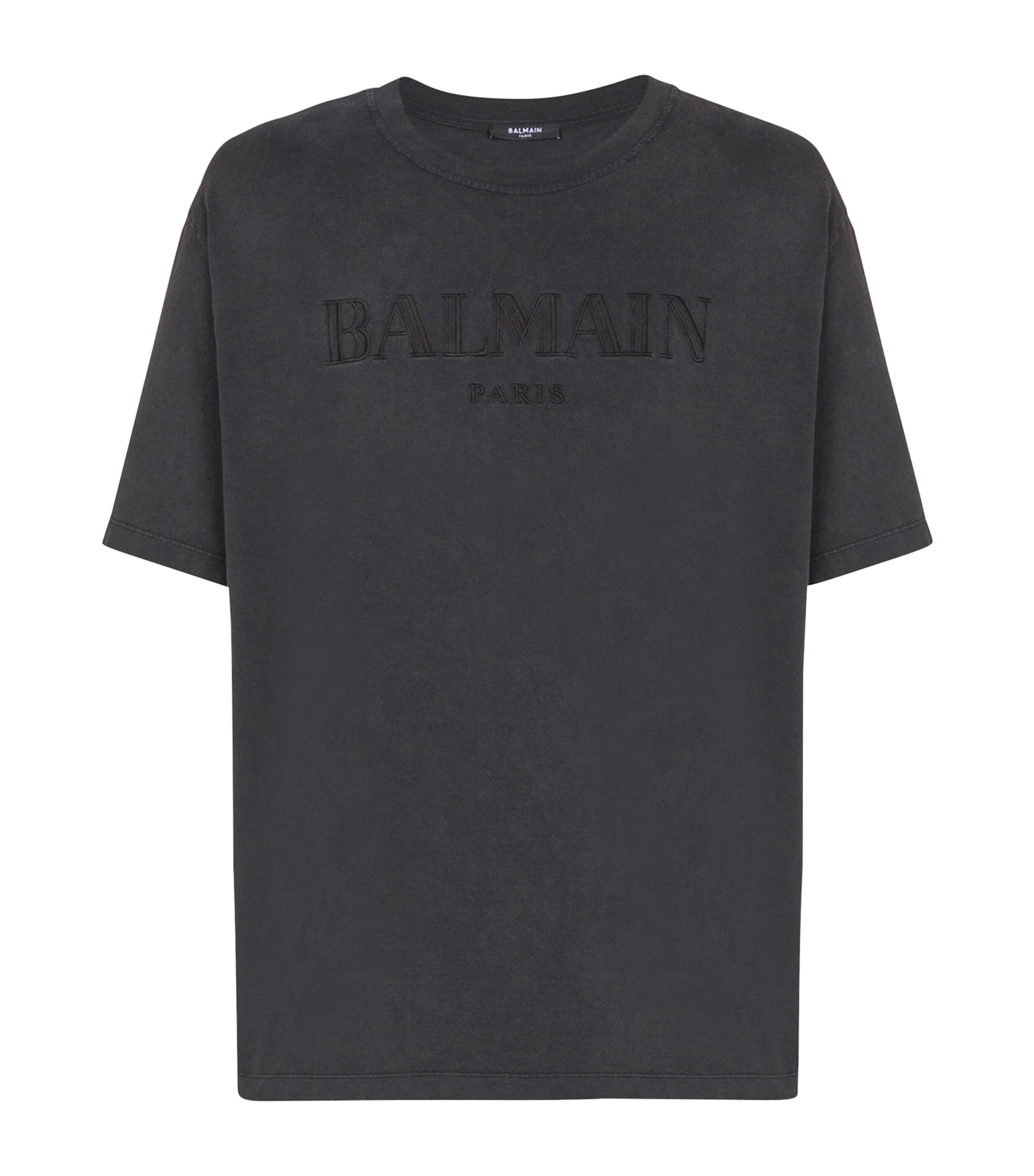 Balmain Vintage Logo T-shirt In Gray