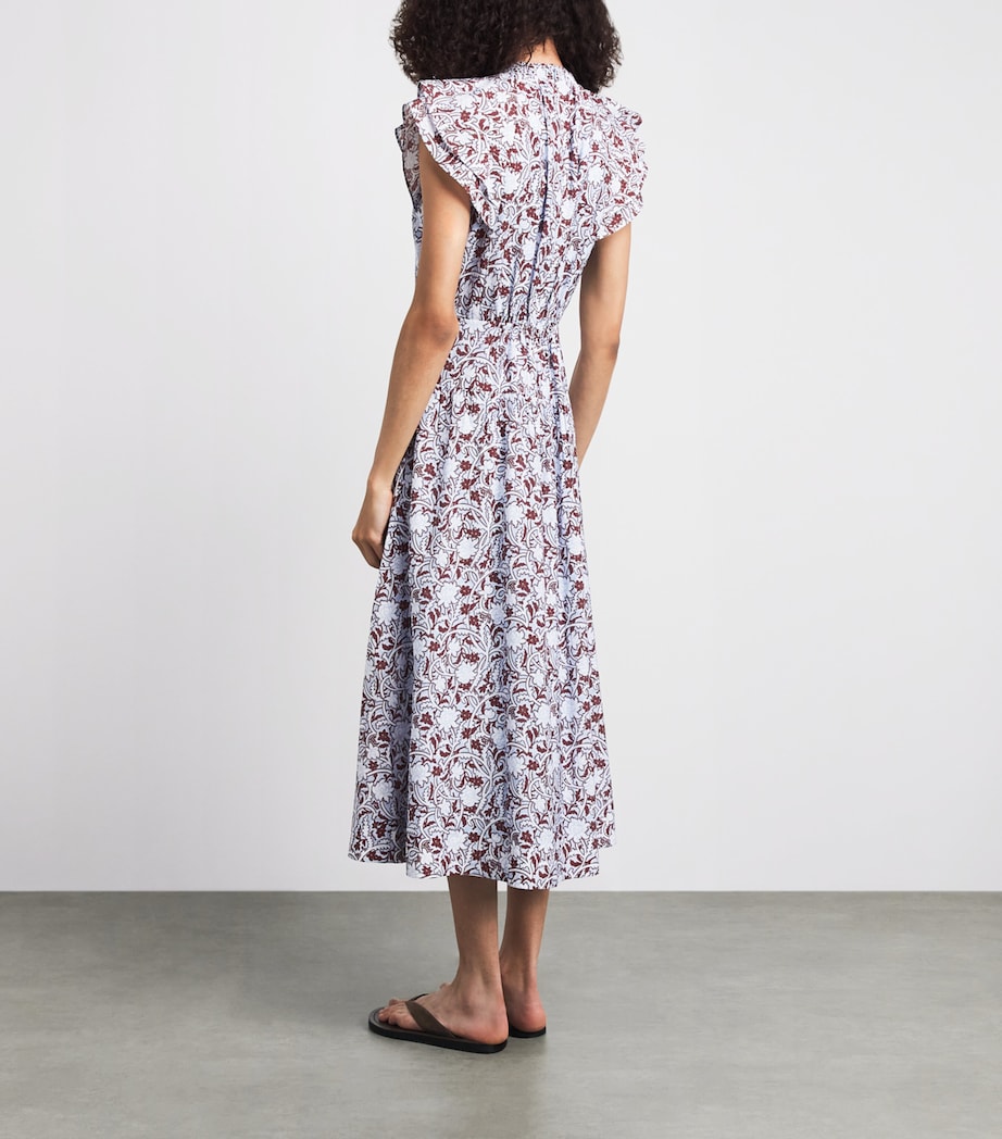 ME+EM Womens Floral Midi Dress Blue Multi Image 4