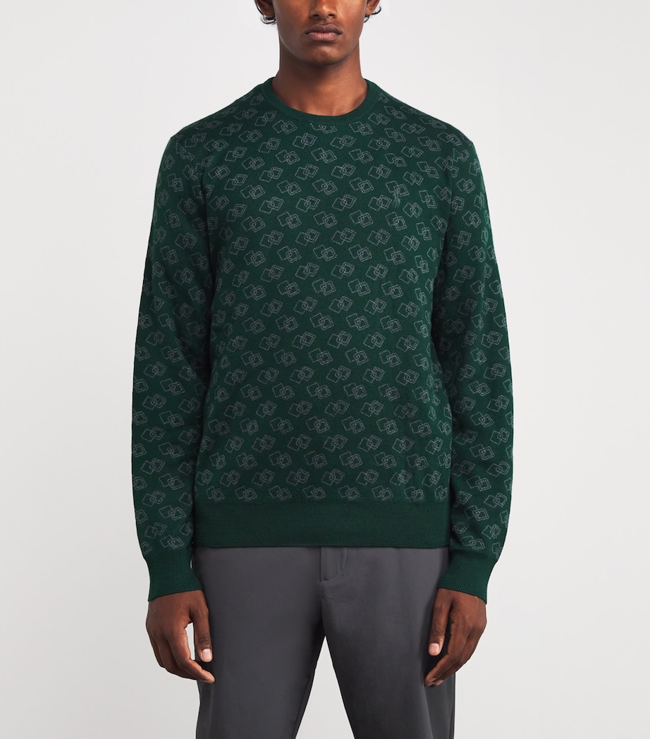 Geometric Jacquard Sweater GREEN MULTI Image 3