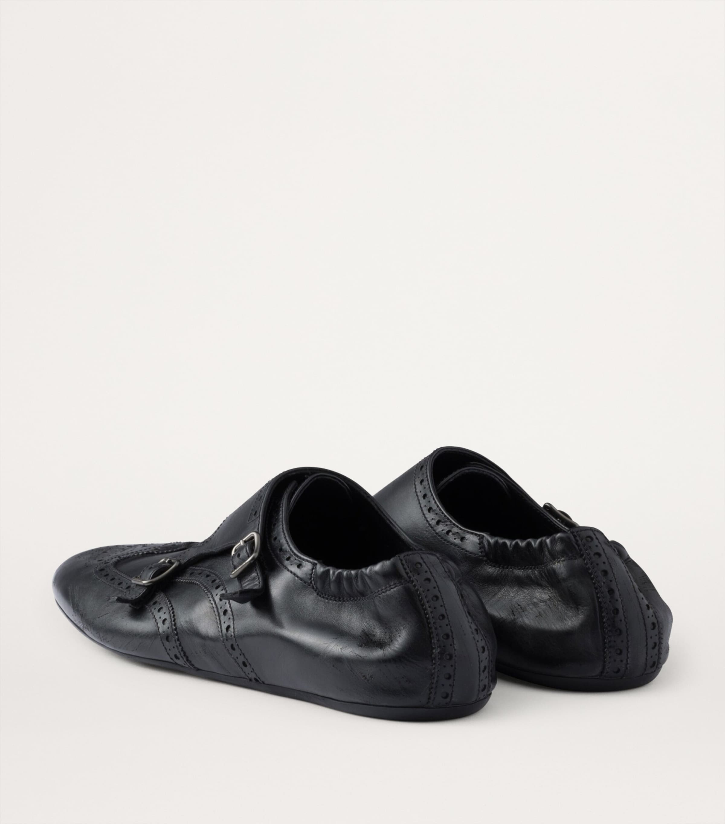 Prada Black Calf Leather Monk-Strap Shoes | Harrods UK