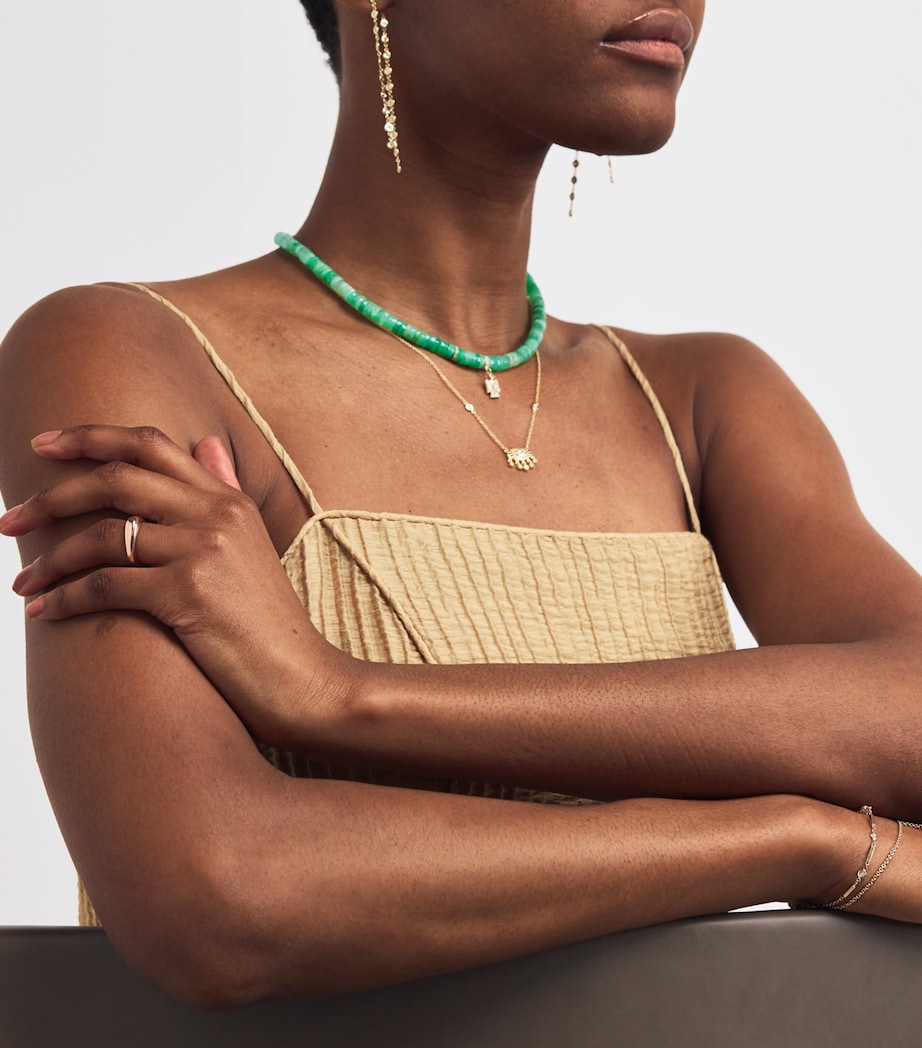 Yellow Gold and Diamond Evil Eye Shaker Necklace YELLOW GOLD Image 5