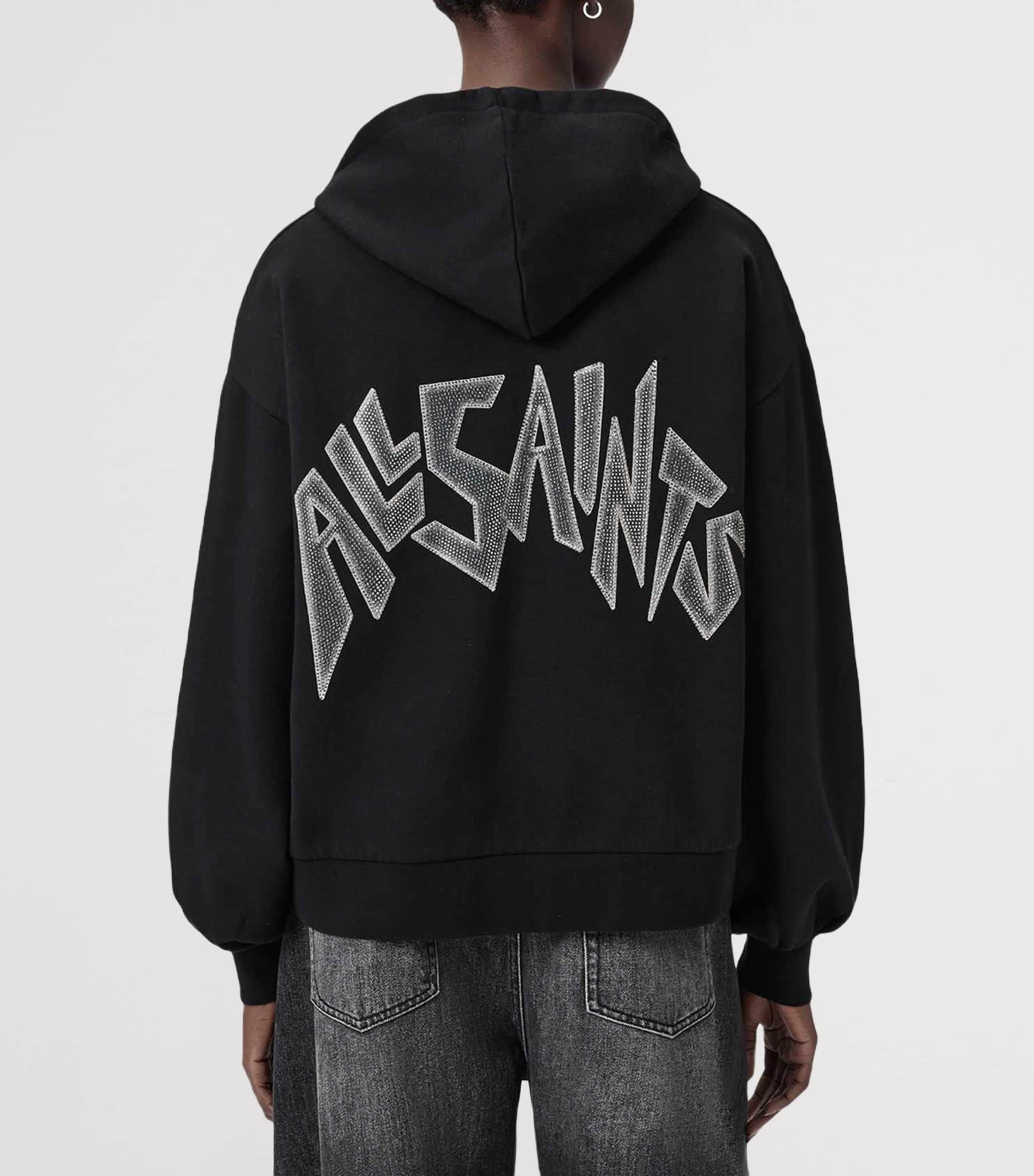 Organic Cotton Zinc Oversized Rhian Hoodie BLACK Image 5