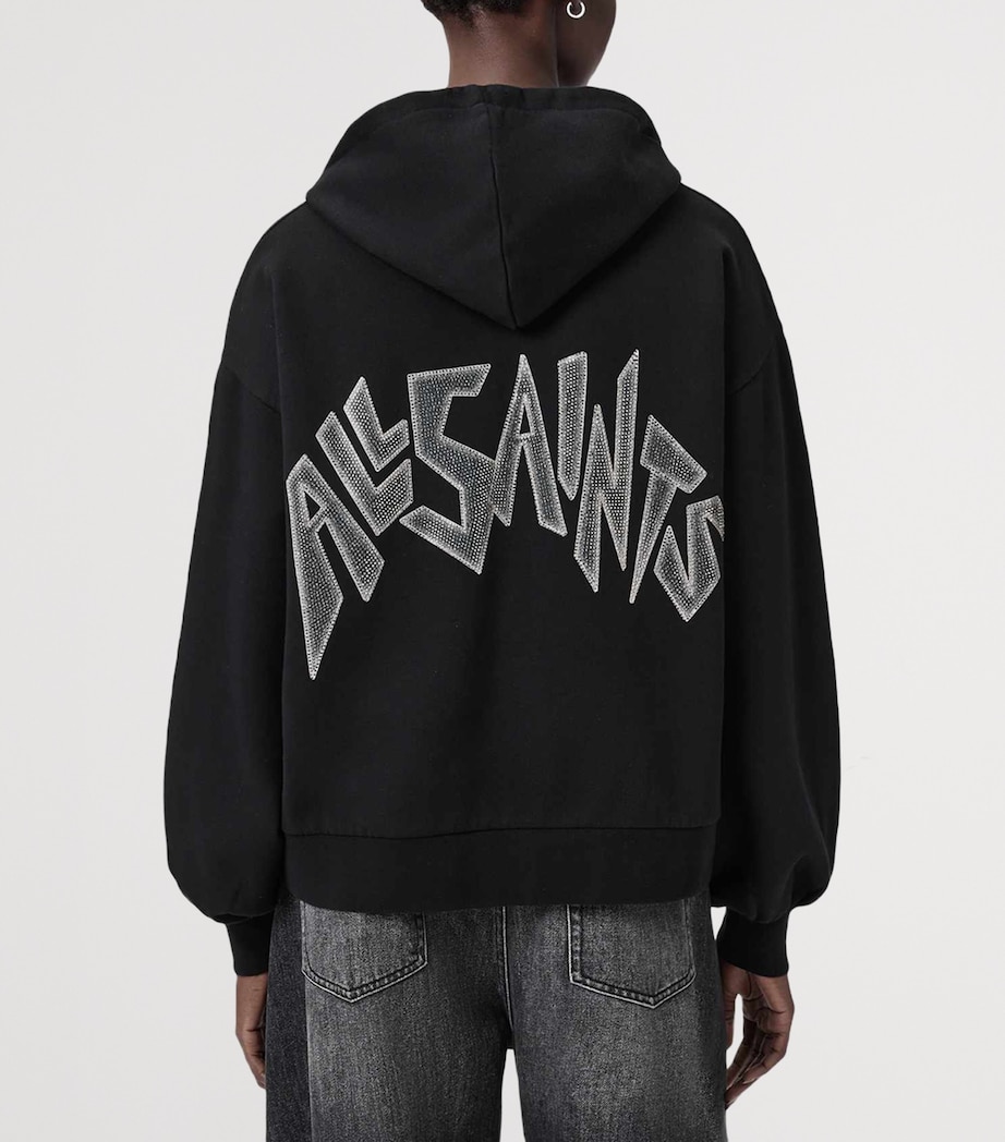 Organic Cotton Zinc Oversized Rhian Hoodie BLACK Image 5