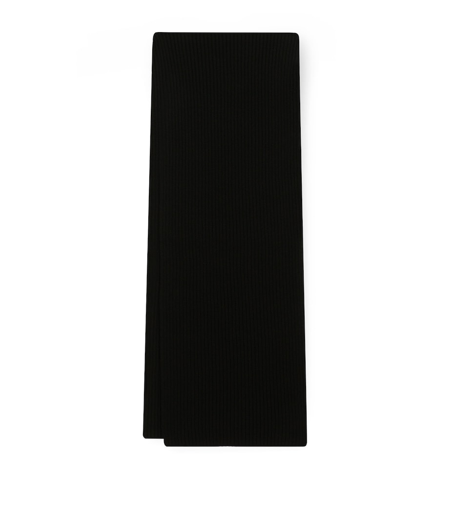 Wool-Cashmere Rib Scarf N0000-BLACK Image 1