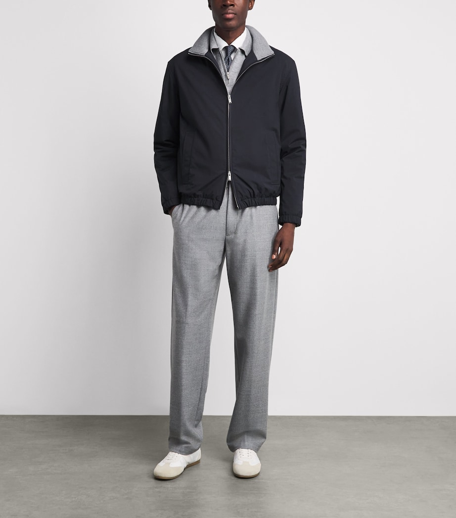 Lardini Mens Shell Bomber Jacket Navy Image 2