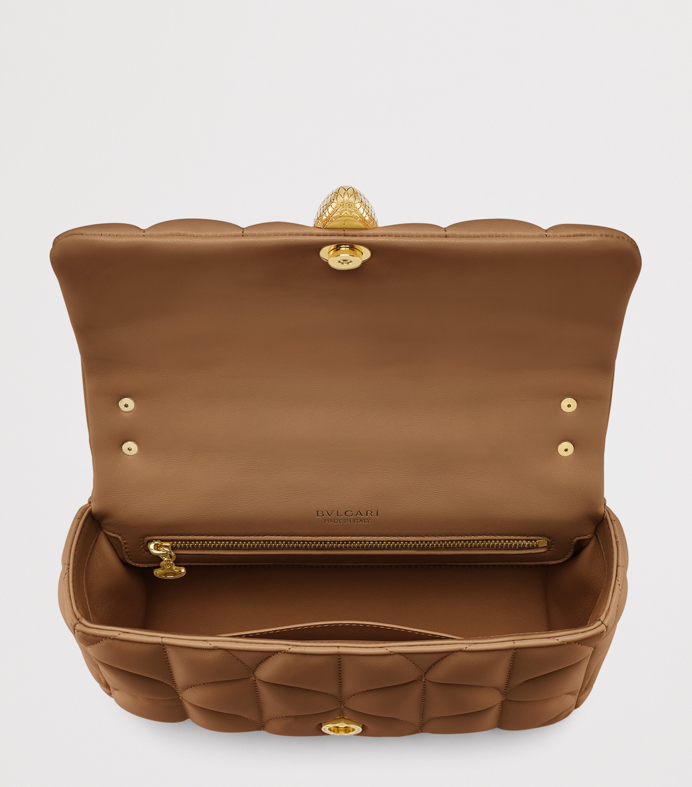 Bvlgari Calf Leather Serpenti Sugerloaf Shoulder Bag Brown Image 4