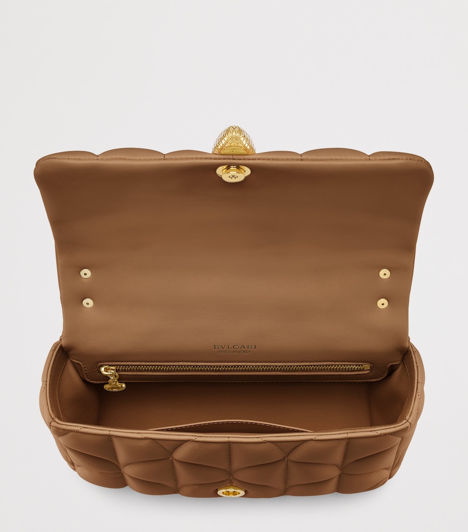 Bvlgari Calf Leather Serpenti Sugerloaf Shoulder Bag Brown Image 4