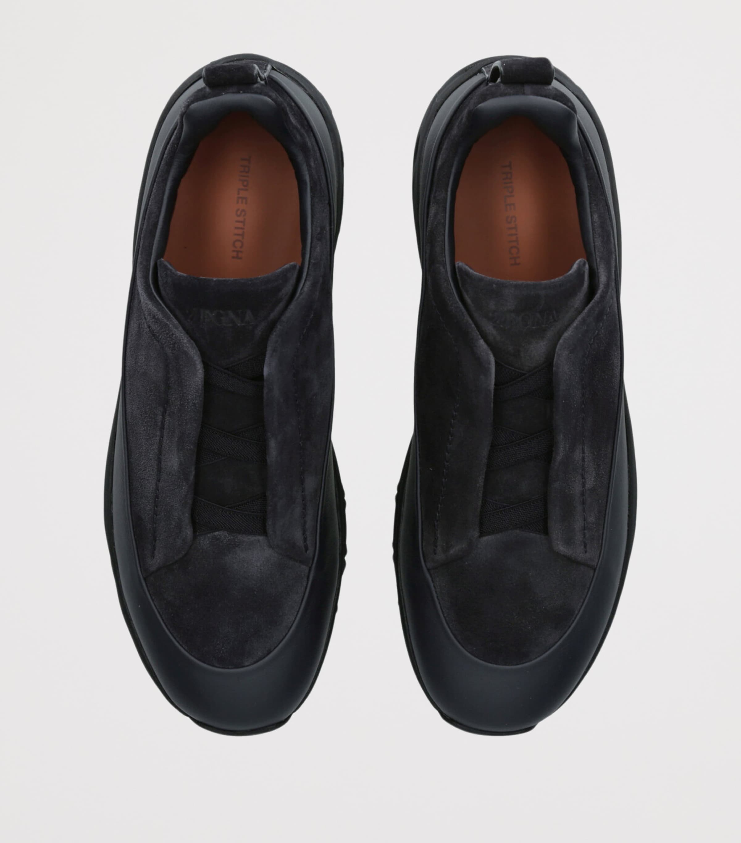 Suede Triple Stitch Monte Sneakers NAVY Image 4