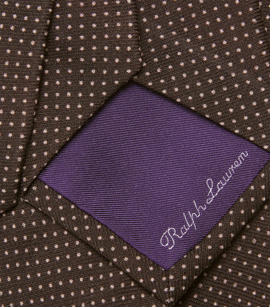 Cashmere-Silk Polka-Dot Tie BROWN Image 3