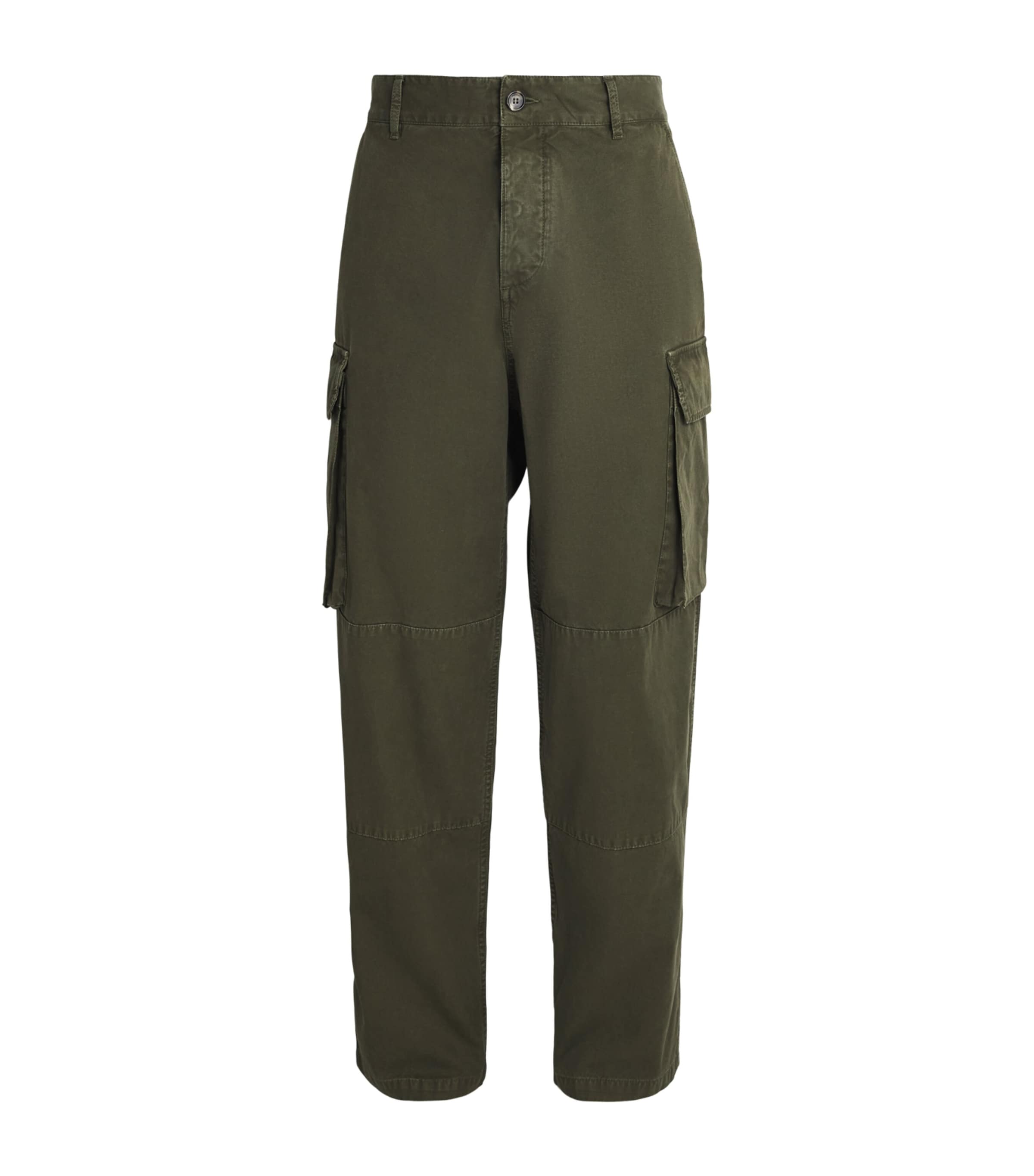 JW Anderson Mens Cotton Cargo Trousers Khaki Image 1