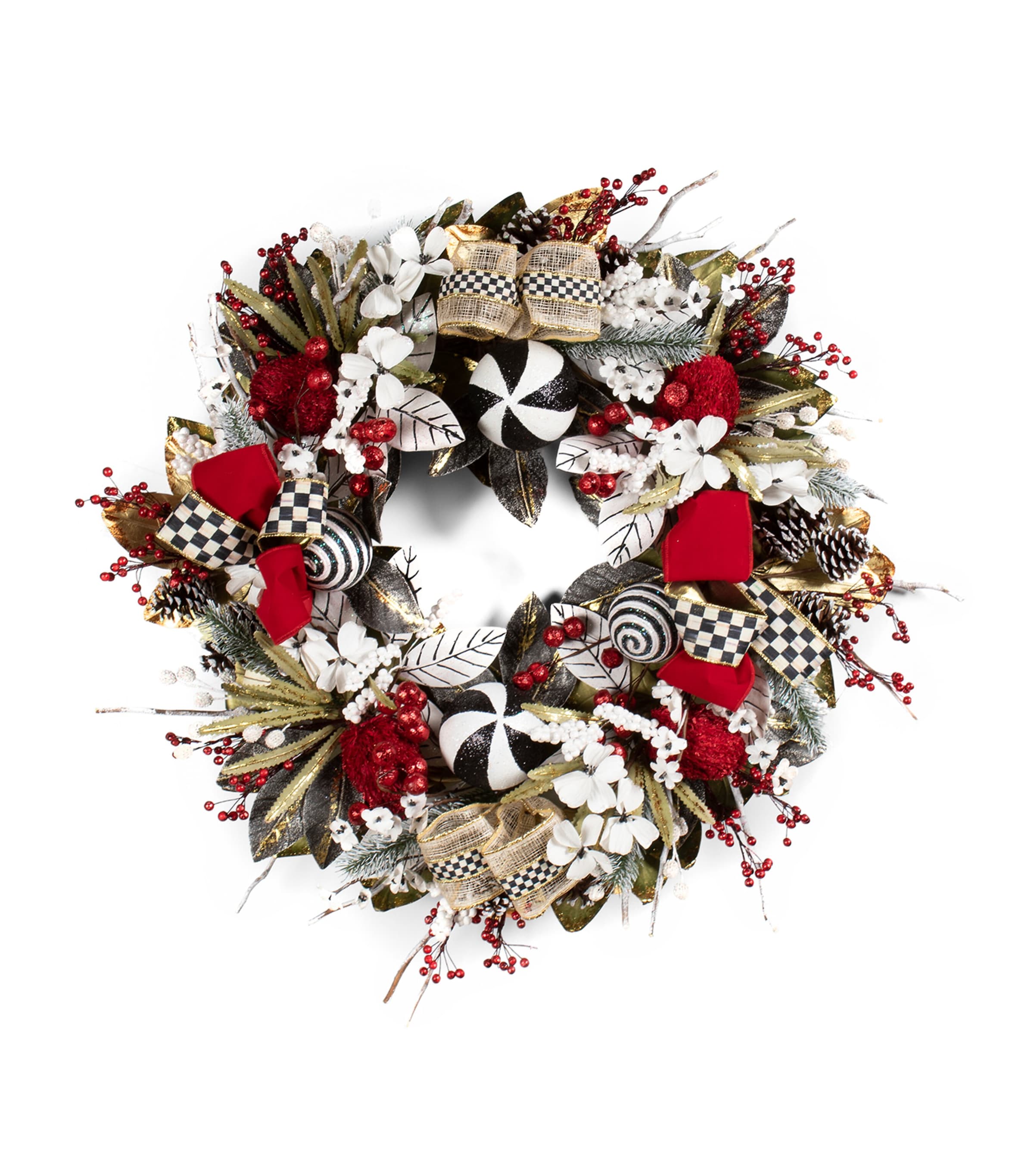 Mackenzie-childs Checkmate Wreath In Multi