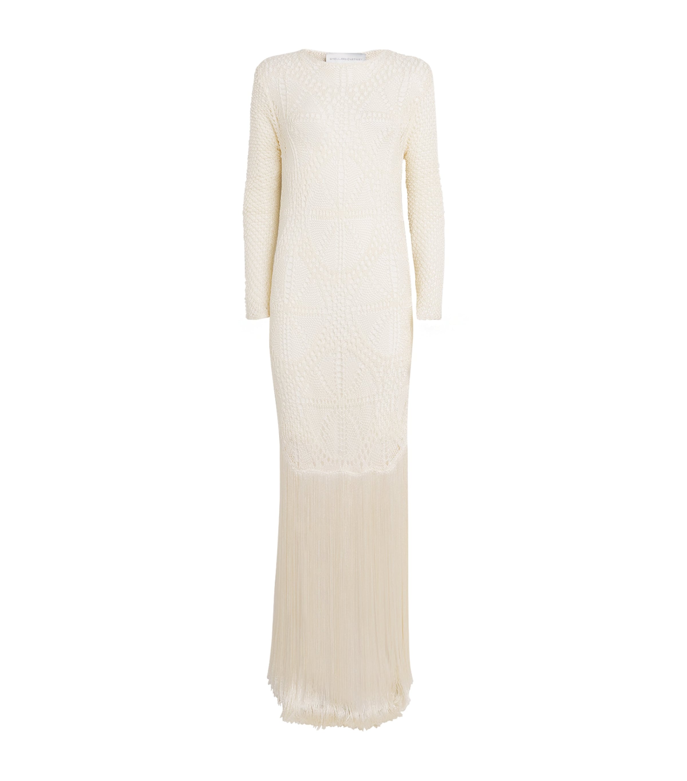 Stella McCartney Crochet Sheer Fringed Midi Dress | Harrods US