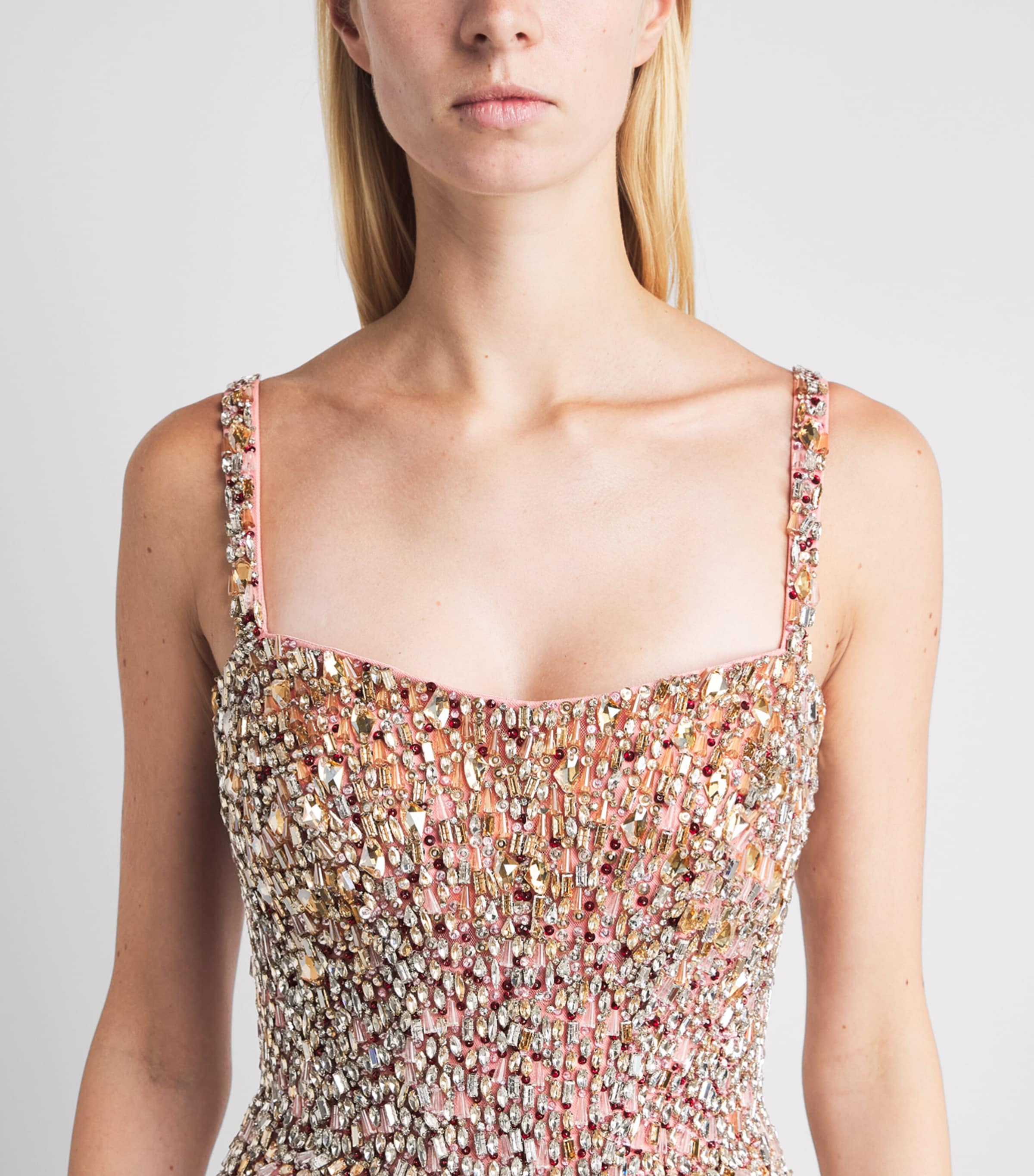 Jenny Packham Womens Embellished Nima Mini Dress Pink Pearl Image 3