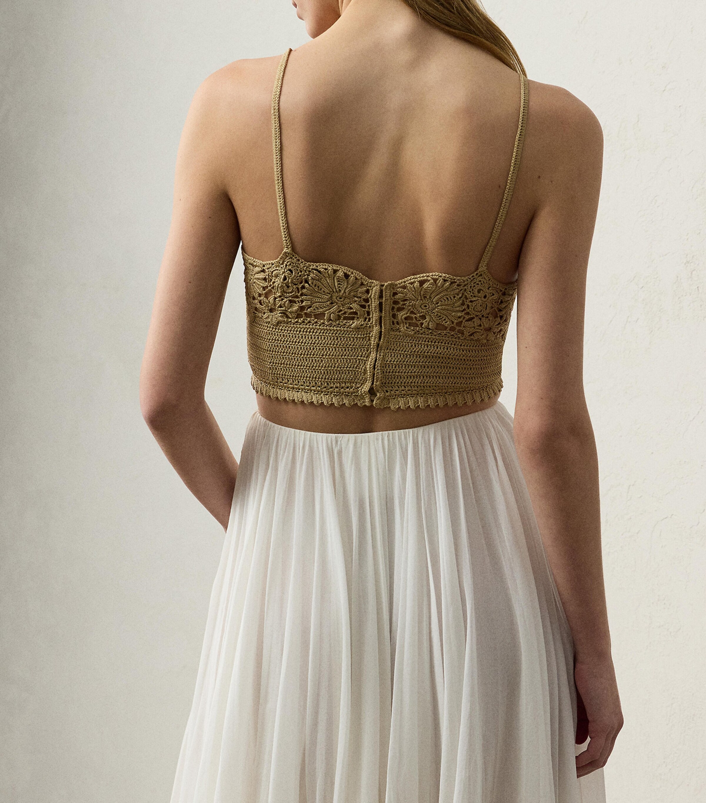 Silk Crochet Bralette LIGHT SAND Image 3