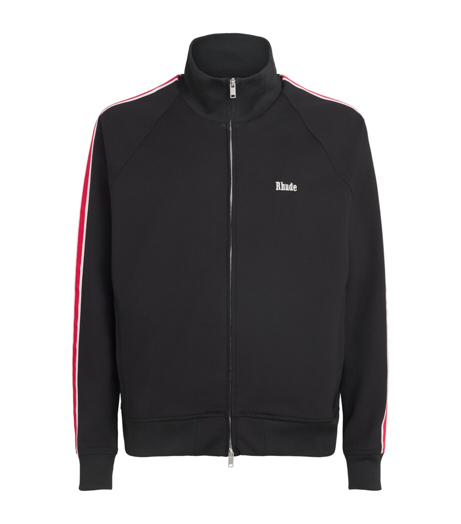 Rhude Mens Hamptons Track Jacket Blk/wht/red Image 1