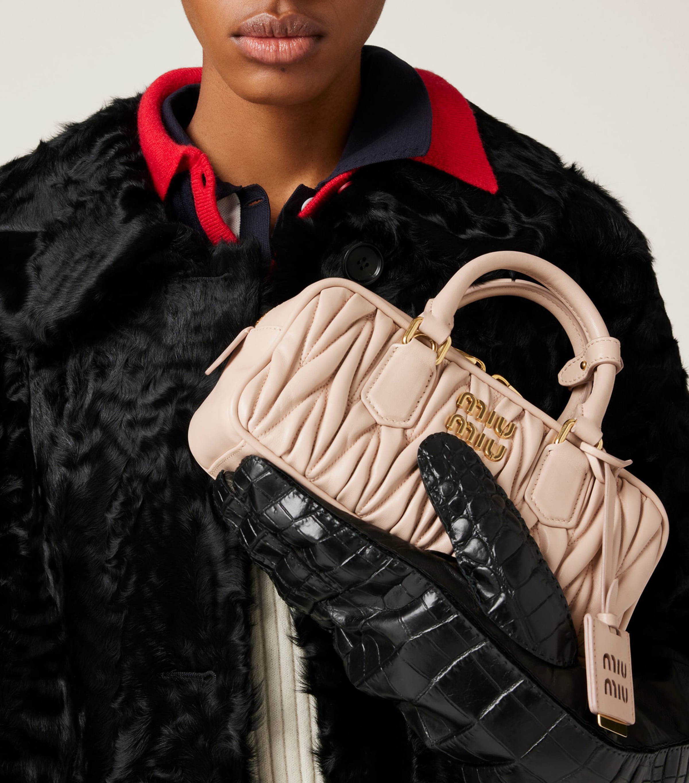 Matelassé Leather Arcadie Top-Handle Bag F098L Image 2