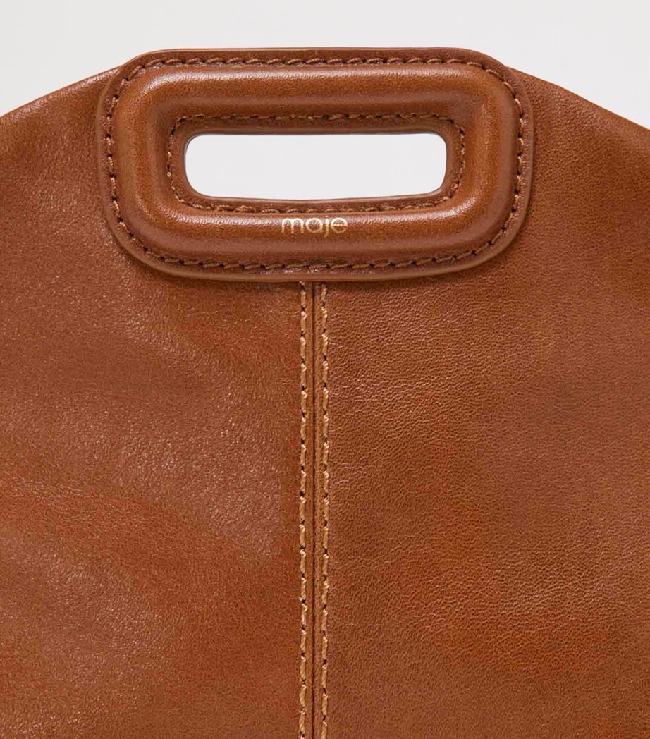 Maje Mini Leather Miss M Shoulder Bag Tobacco Image 8