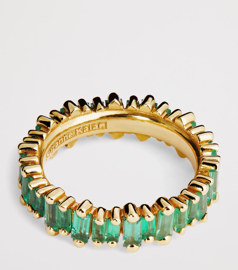 Yellow Gold and Emerald Bold Eternity Ring 18K YG/EMER Image 4
