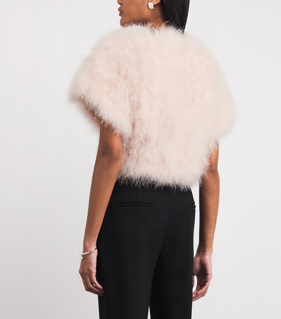 Yves Salomon Womens Feather Cropped Cape Image 5