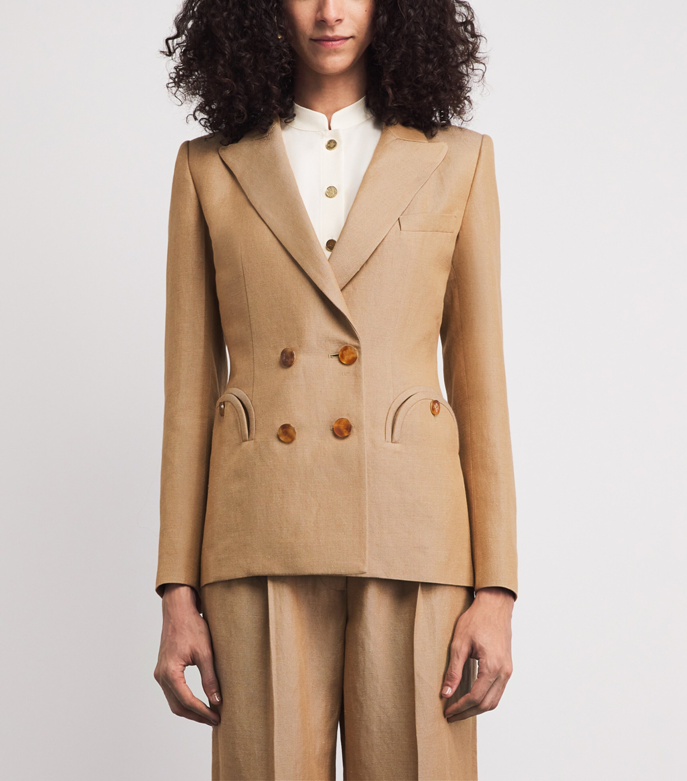 Blazé Milano Womens Renegade Charmer Blazer Sand Image 4