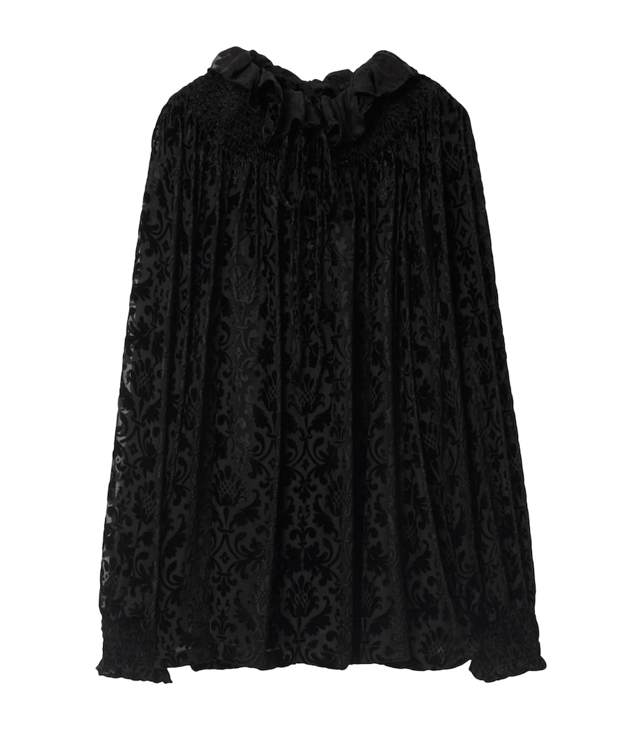 Velvet Devoré Baroque Blouse BLACK IP PATTERN Image 1