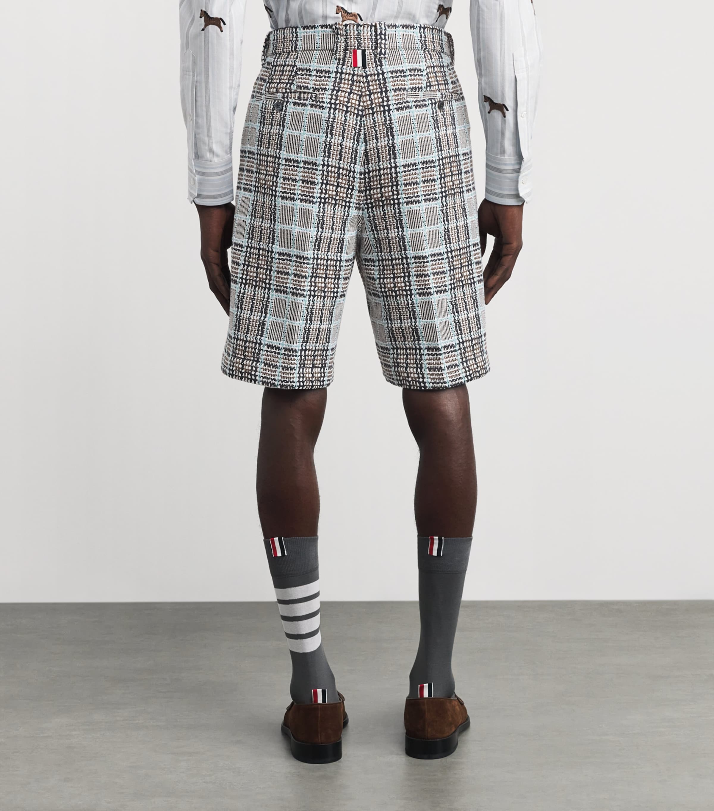 Plaid Straight Chino Shorts LIGHT BLUE Image 4