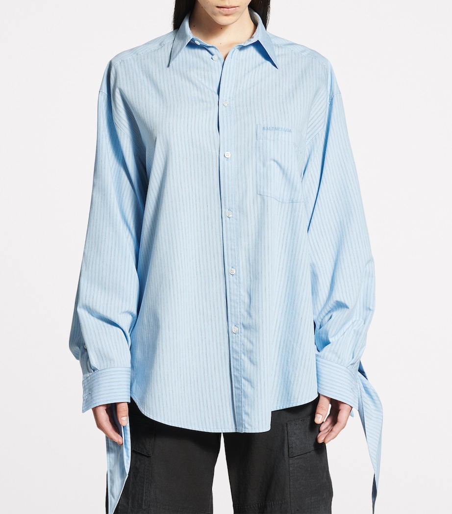 Balenciaga Womens Cotton-Blend Knotted-Cuff Shirt Image 6