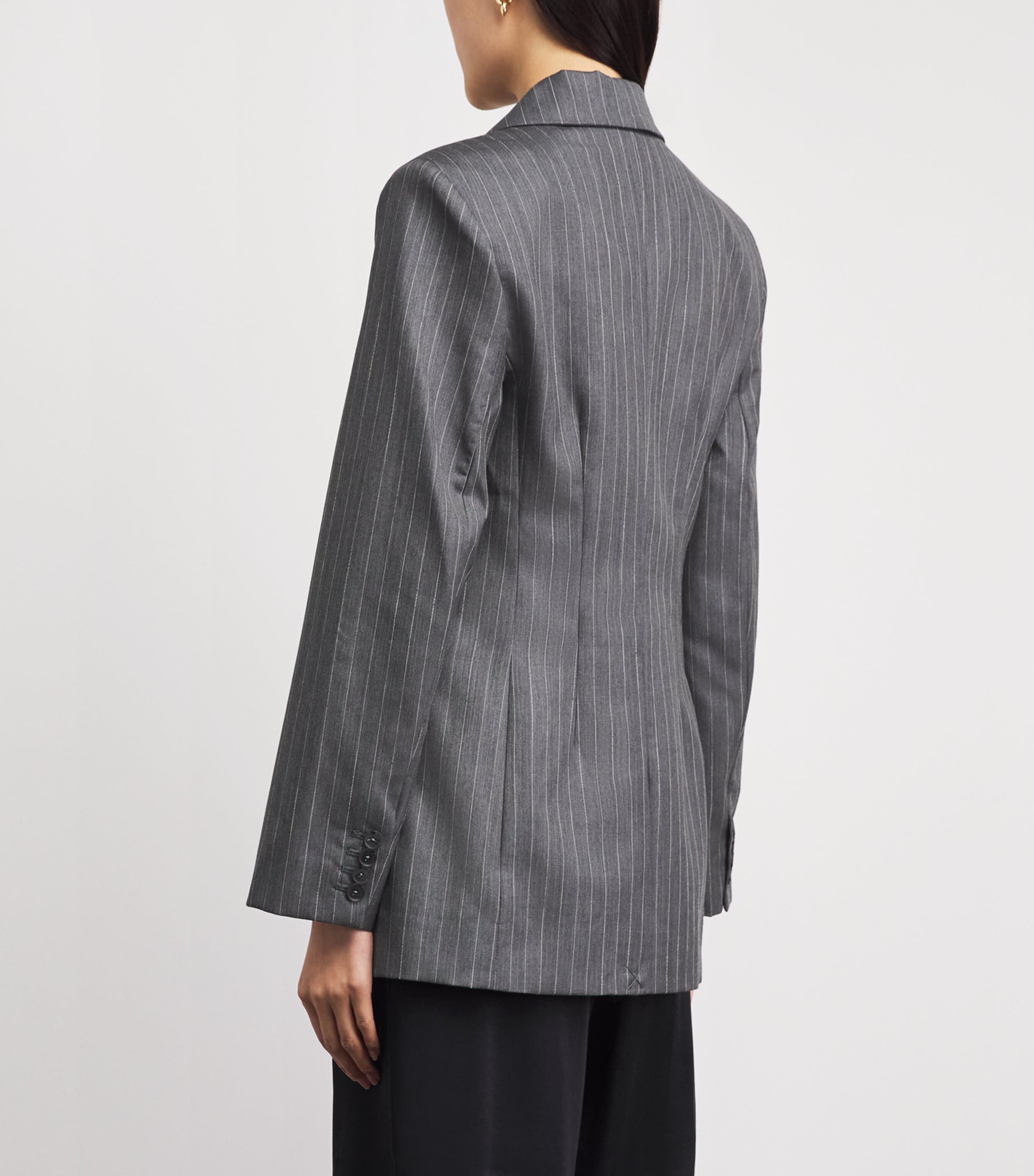 ANINE BING Womens Wool Pinstripe Tiphaine Blazer Image 5