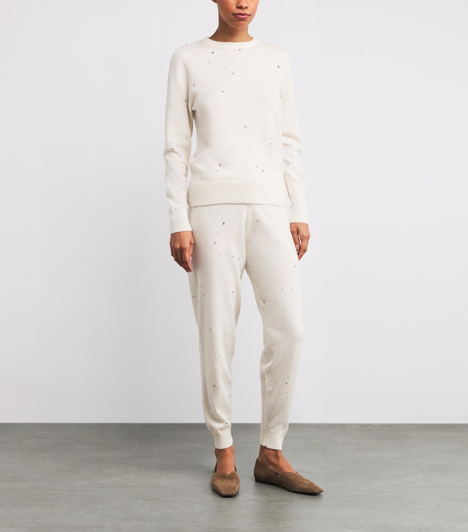 Cashmere Crystal-Embellished Sweater WINTER WHITE/SI Image 2