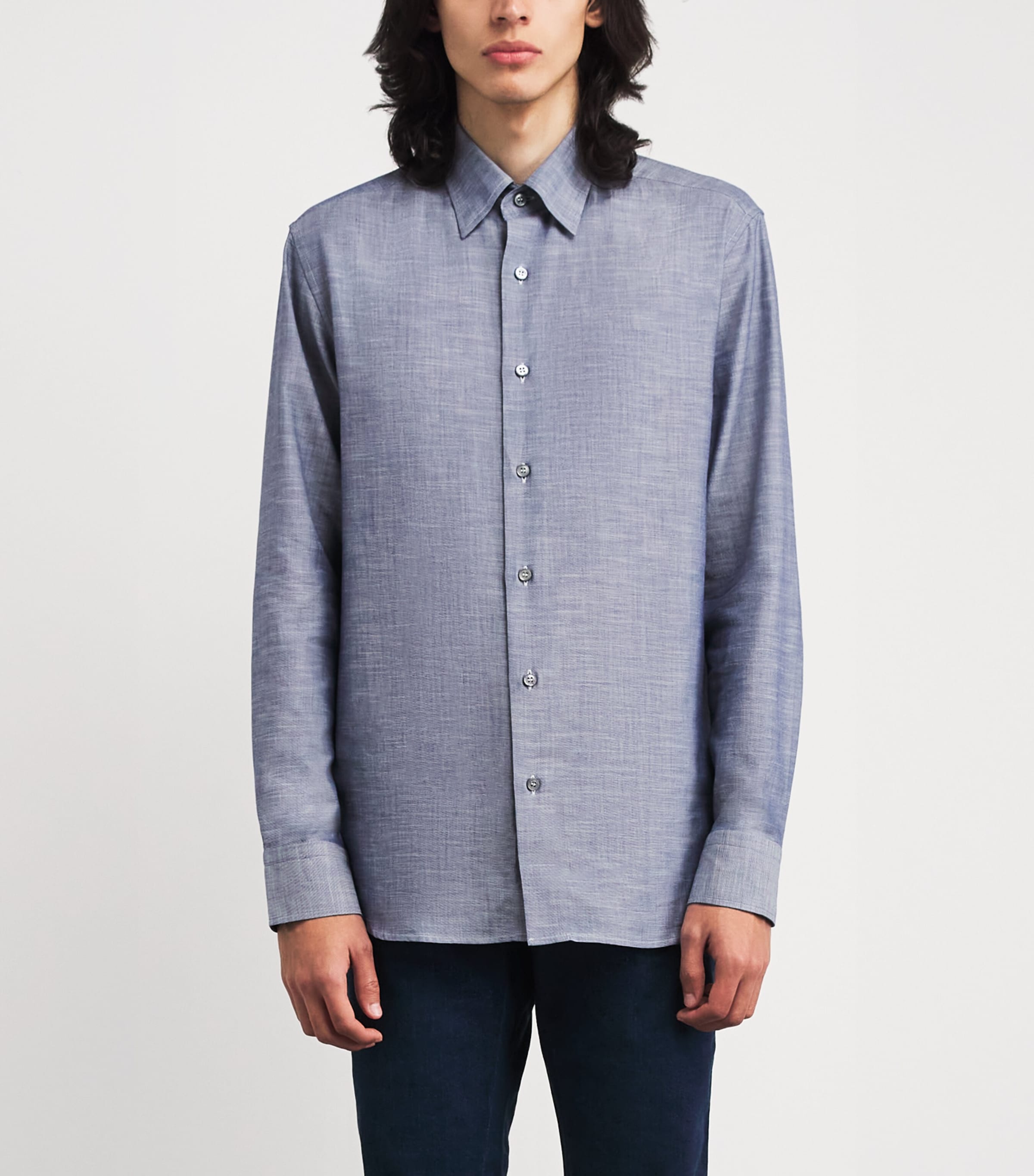 Brioni Mens Cotton Point Collar Shirt Image 4