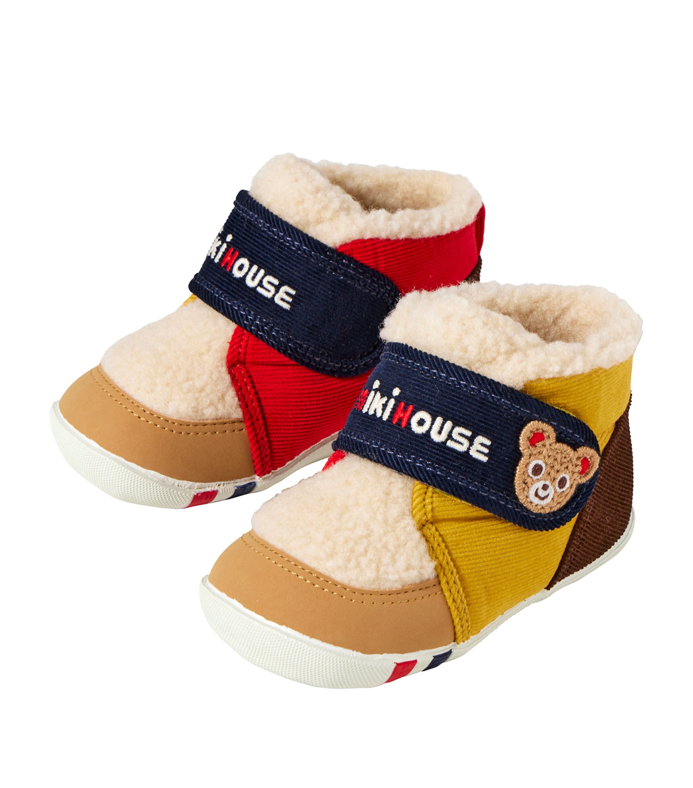 Miki House Corduroy Velcro Booties