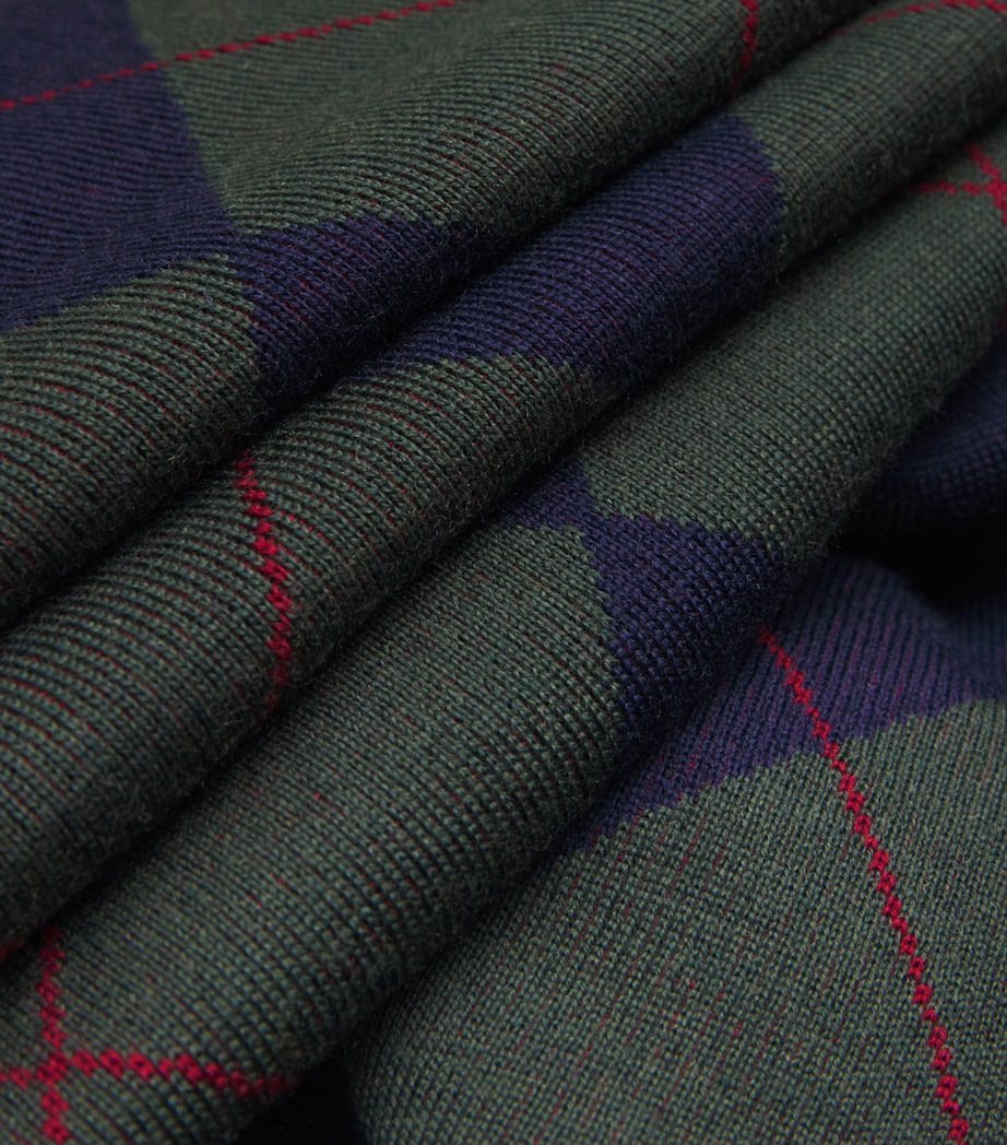 A.W.A.K.E. Mode Womens Merino Wool Argyle Midi Dress Navy/green Argyle Image 6