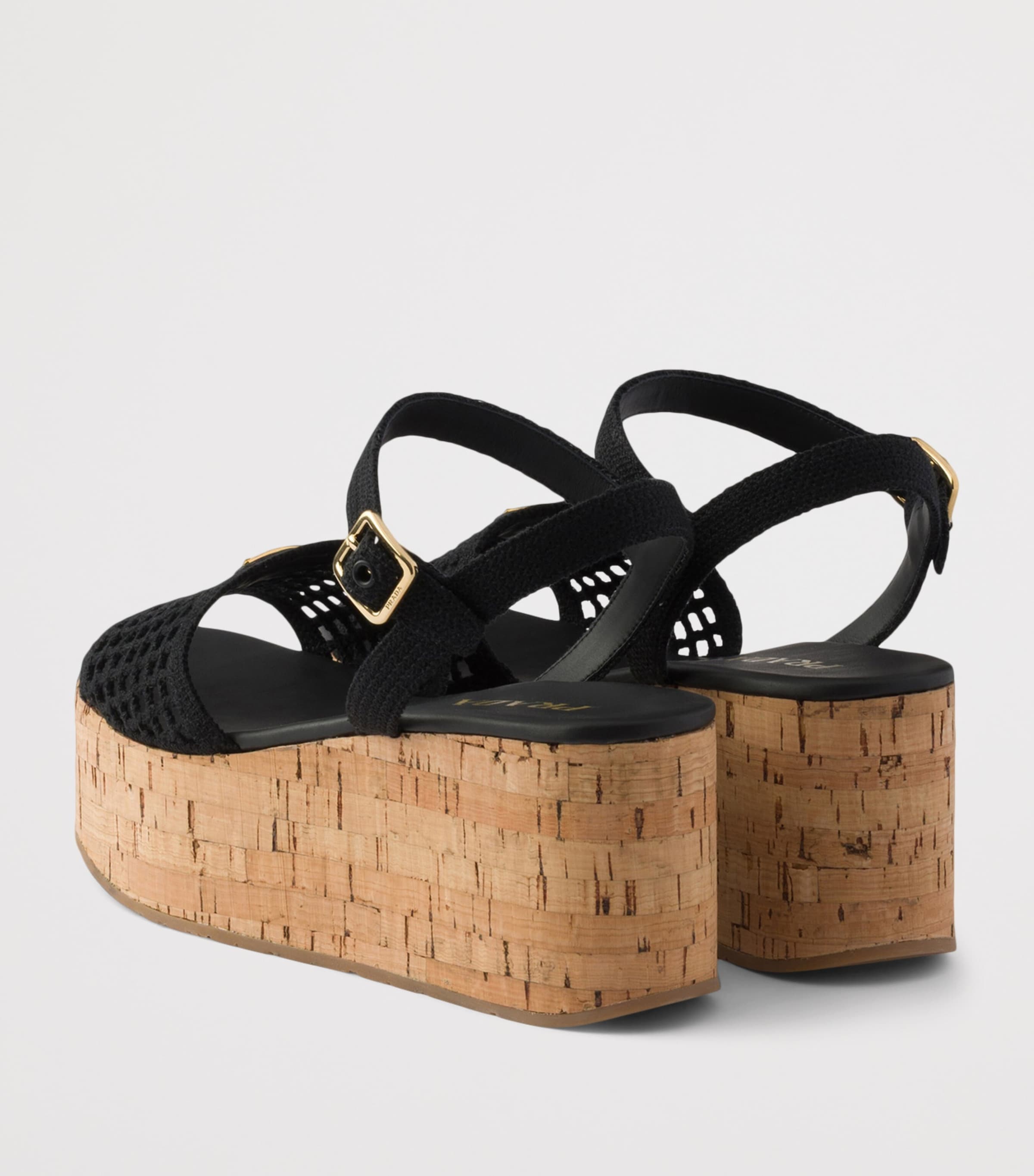 Prada Crochet Sandals Black Image 4
