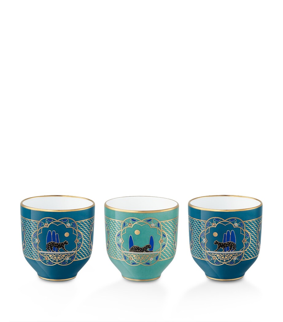 Cartier Porcelain Panthère de Cartier Cups (Set of 3) White Image 1
