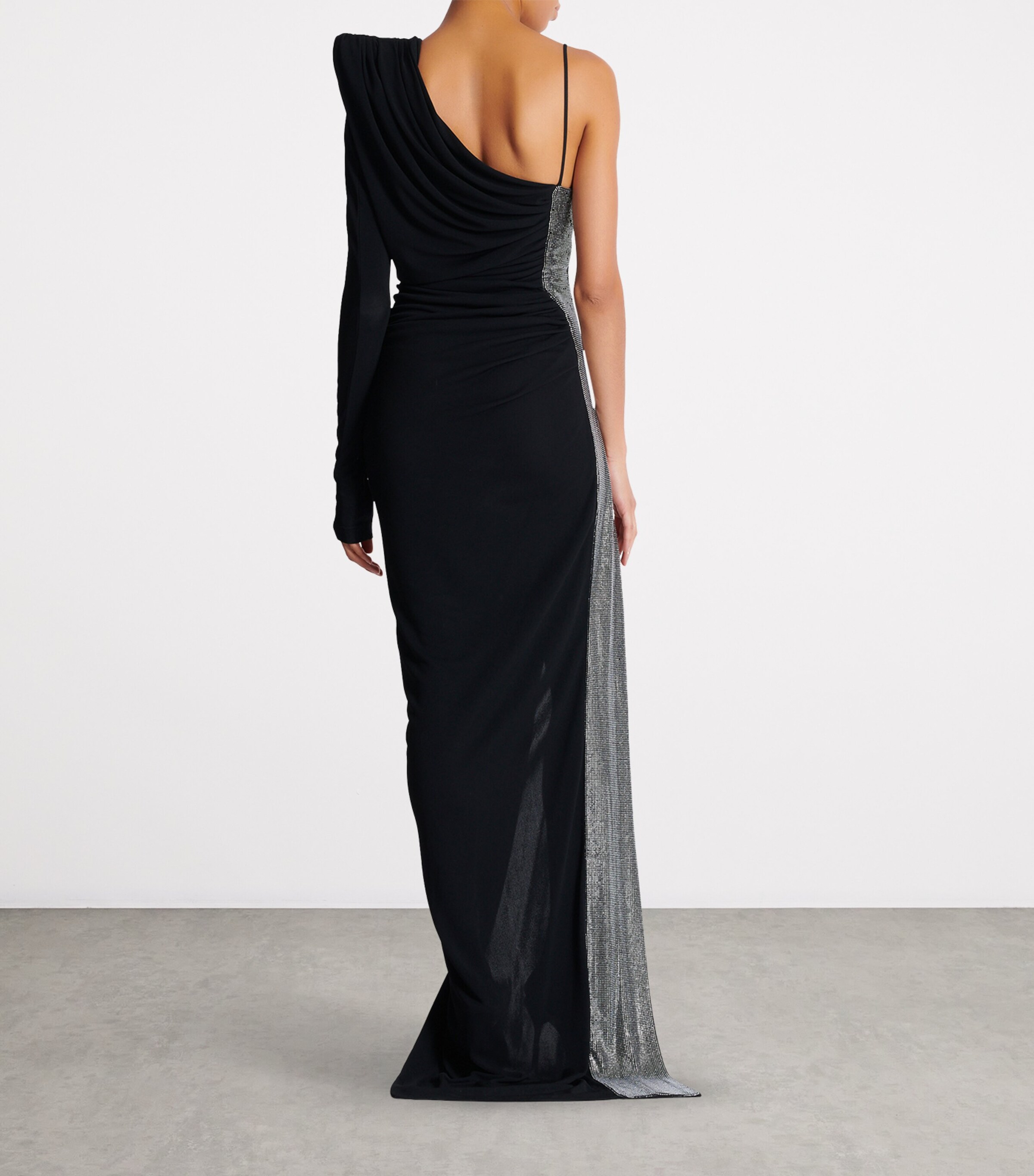 Asymmetric Draped Maxi Dress EAC NOIR/ARGENT Image 3