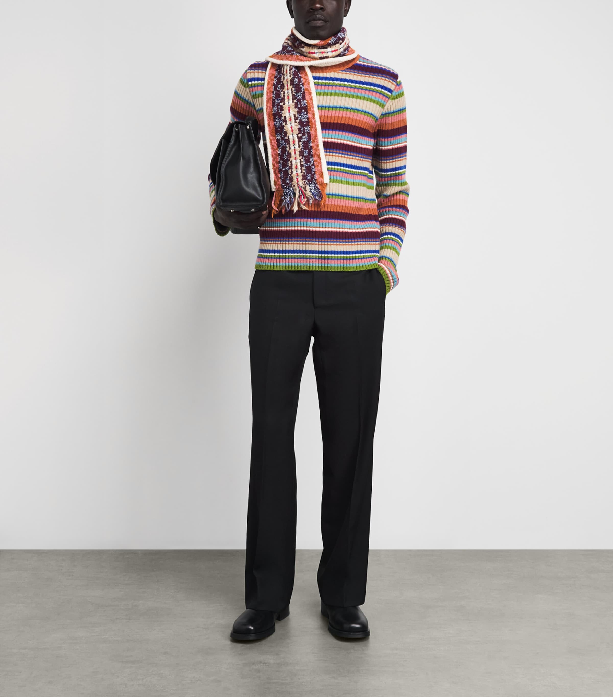 DRIES VAN NOTEN Wool-Blend Fringed Scarf Image 2