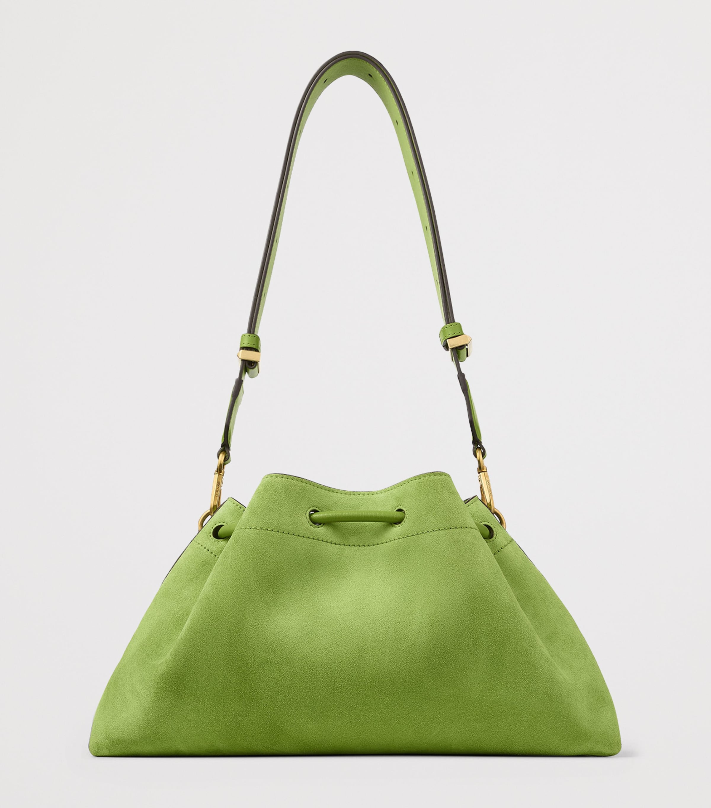 Jimmy Choo Medium Suede Cinch Beaded Bucket Bag Clover/gold Image 3