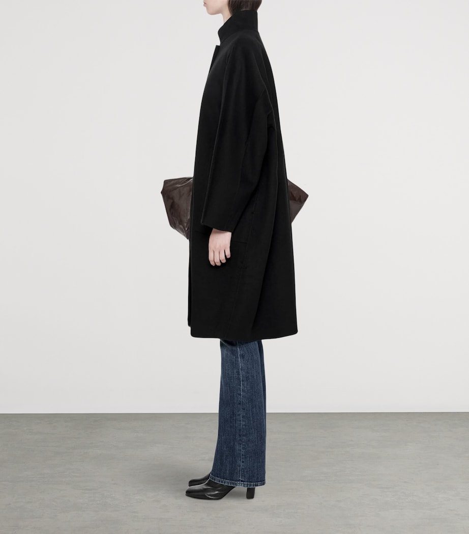 AllSaints Womens Wool-Blend Effie Coat Black Image 8