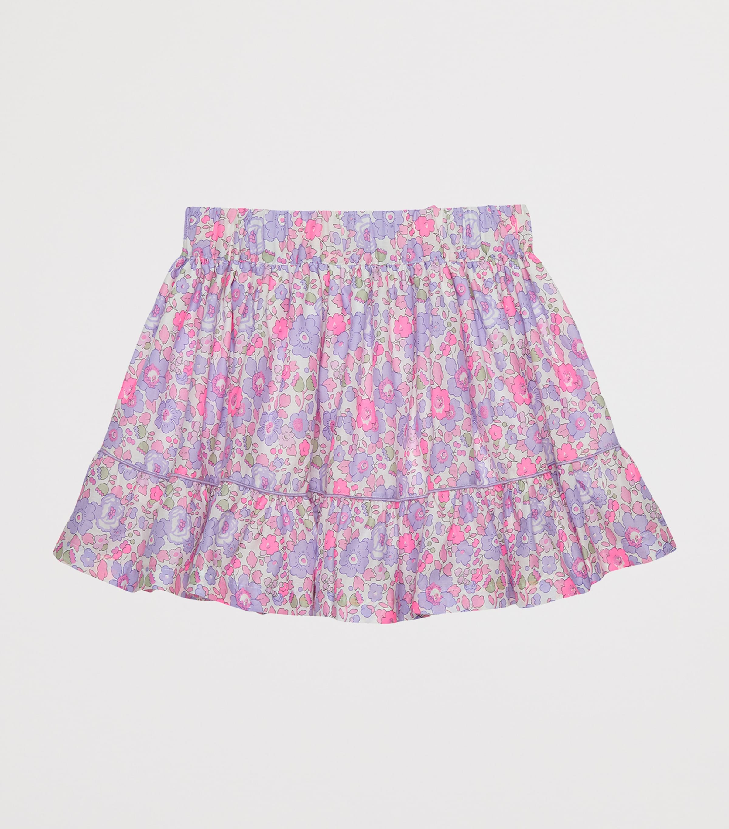 Trotters Cotton Liberty Print Betsy Skirt (6-11 Years) Lilac Betsy Image 2