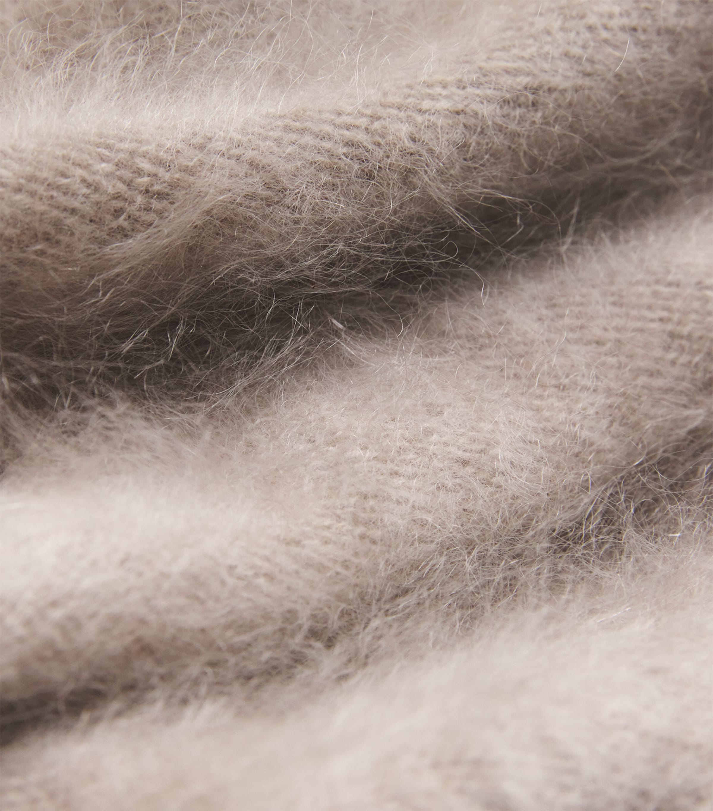 Brushed Cashmere Short-Sleeve Sweater GREIGE Image 5