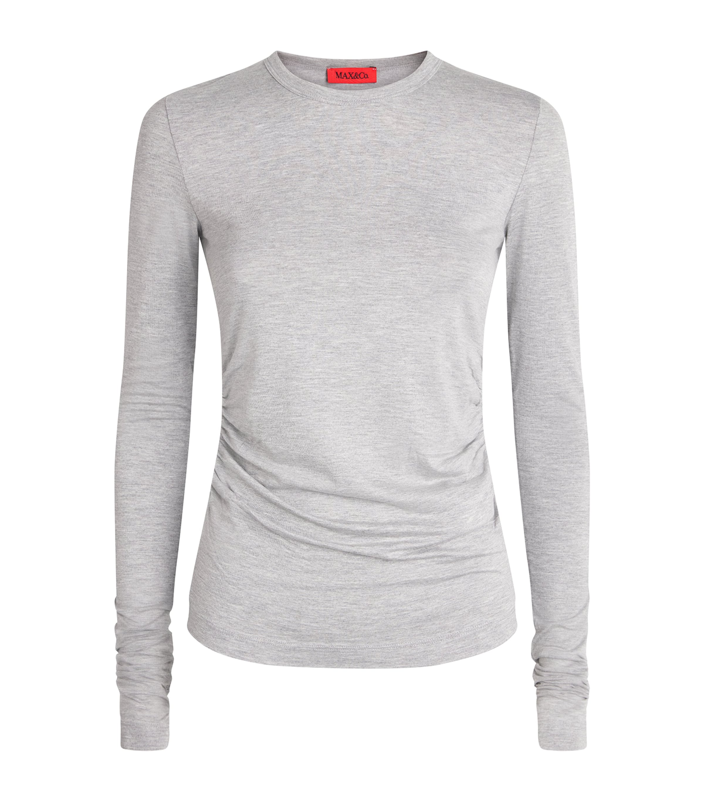 Draped Long-Sleeve T-Shirt MELANGE GREY Image 1